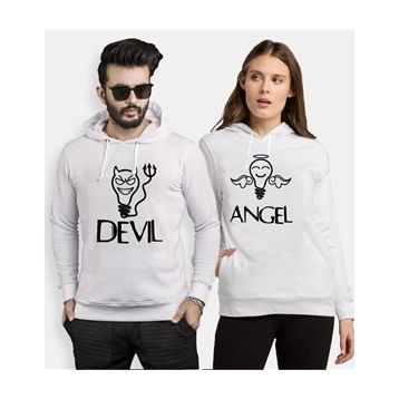 Tshirthane Devil Angel 2'li Sevgili Sweatshirt