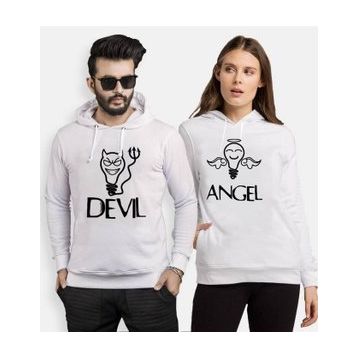 Tshirthane Devil Angel 2'li Sevgili Sweatshirt