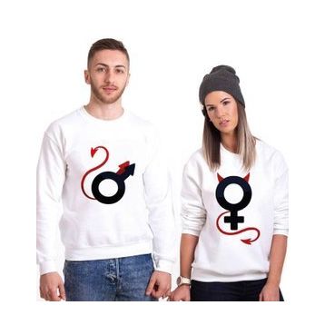 Tshirthane Devil Man Women 2'li Sevgili Sweatshirt