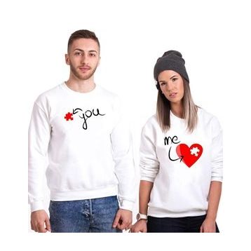 Tshirthane Eksik Parçam Puzzle 2'li Sevgili Sweatshirt