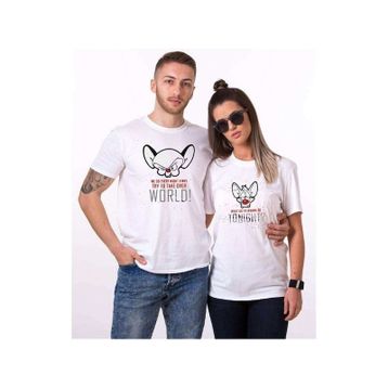 Tshirthane Gee Brain The Same Thing 2'li Sevgili T-shirt