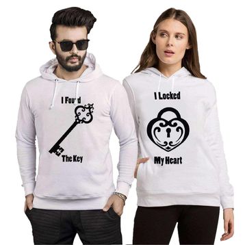 Tshirthane Heart Key 2'li Sevgili Sweatshirt