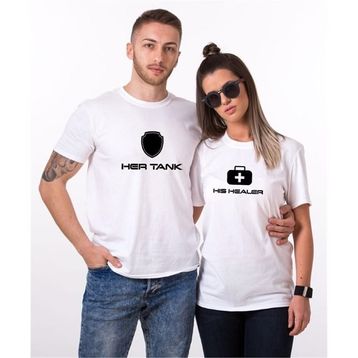 Tshirthane Her Tank His Healer 2'li Sevgili T-shirt