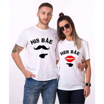 Tshirthane His Bae Her Bae 2'li Sevgili T-shirt