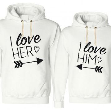 Tshirthane I Love Her 2'li Sevgili Sweatshirt