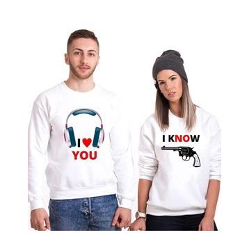 Tshirthane I Love You I Know 2'li Sevgili Sweatshirt