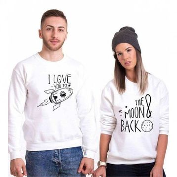 Tshirthane I Love You To The Moon Back 2'li Sevgili Sweatshirt