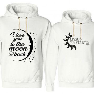 Tshirthane I Love You To The Moon Funny 2'li Sevgili Sweatshirt
