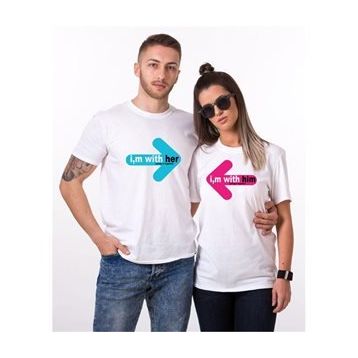 Tshirthane I m with tohether Sevgili Kombinleri Sweatshirt Kombini