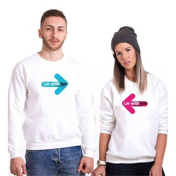 Tshirthane I m with tohether Sevgili Kombinleri Sweatshirt Kombini