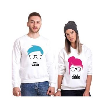 Tshirthane I'm A Geek Sevgili Kombinleri Sweatshirt Kombini