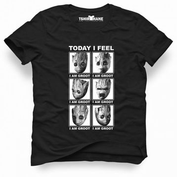 Tshirthane Im Groot To Day Feel Siyah Erkek Tshirt