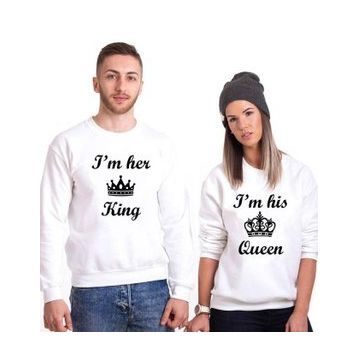 Tshirthane I'm Her King Queen Sevgili Kombinleri Sweatshirt Kombini