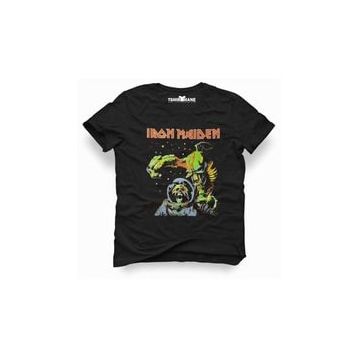 Tshirthane Iron Maiden the Final Frontier Rock Metal Müzik Baskılı Dar Kesim Slim Fit Erkek T-Shirt