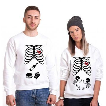 Tshirthane İskelet Bebek 2'li Sevgili Sweatshirt
