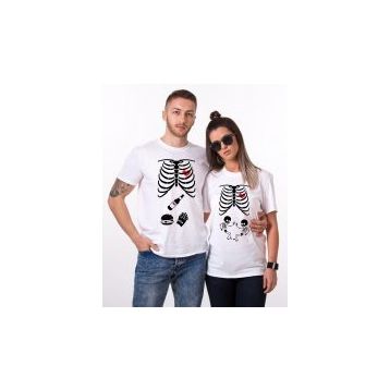 Tshirthane İskelet Bebek İskelet Yemek 2'li Sevgili T-shirt