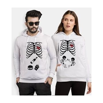 Tshirthane İskelet Bebek İskelet Yemek 2'li Sevgili T-shirt