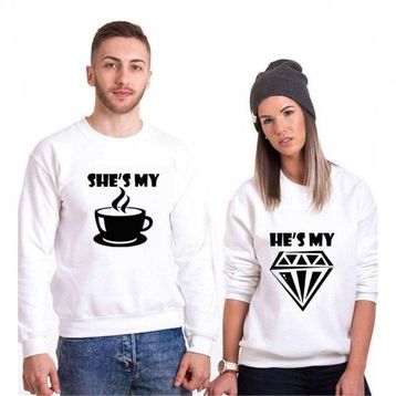 Tshirthane Kahve Elmas 2'li Sevgili Sweatshirt