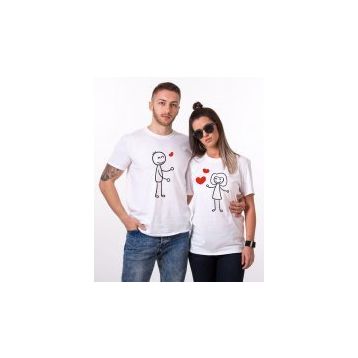 Tshirthane Kalp Hokkabaz 2'li Sevgili T-shirt