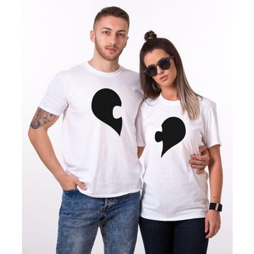 Tshirthane Kalp Puzzle 2'li Sevgili T-shirt