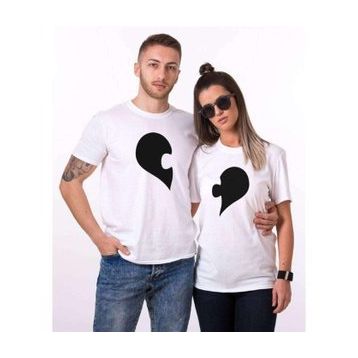 Tshirthane Kalp Puzzle 2'li Sevgili T-shirt