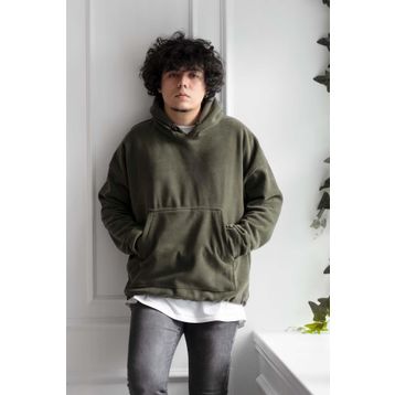 Tshirthane Kapşonlu Oversize Polar Erkek Kapüşonlu Sweatshirt