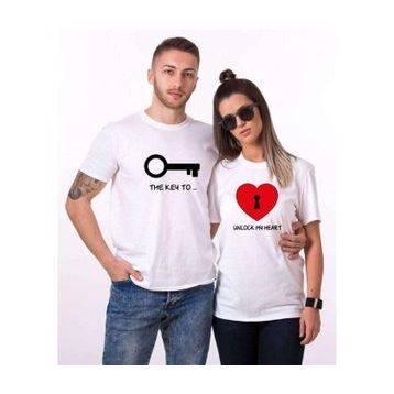 Tshirthane Key Unlock 2'li Sevgili T-shirt