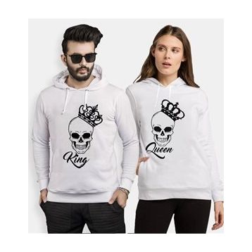 Tshirthane King Queen Kurukafa 2'li Sevgili Sweatshirt