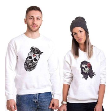 Tshirthane Kurukafa Sevgili Kombinleri Sweatshirt Kombini