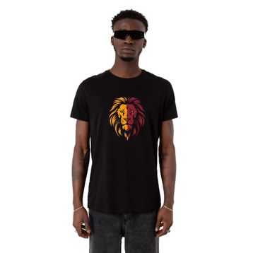 Tshirthane Leon Sarı Kırmızı Siyah Erkek T-shirt