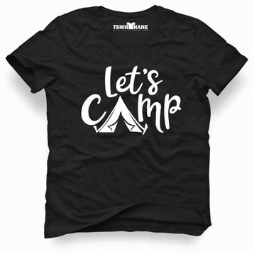 Tshirthane Lets Go Camping Siyah Erkek T-shirt