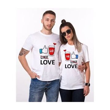 Tshirthane Like Love 2'li Sevgili T-shirt