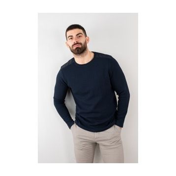 Tshirthane Likralı Lacivert Erkek Sweatshirt