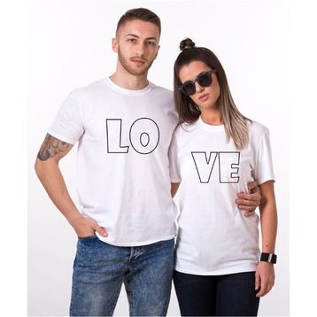 Tshirthane Lo Ve Bold 2'li Sevgili T-shirt