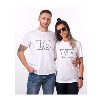Tshirthane Lo Ve Bold 2'li Sevgili T-shirt