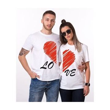 Tshirthane Lo Ve Çizgi 2'li Sevgili T-shirt