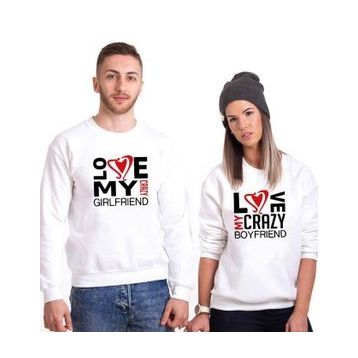Tshirthane Lo Ve Crazy 2'li Sevgili Sweatshirt