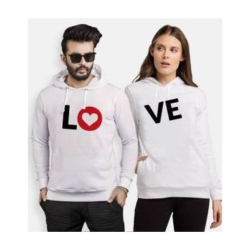 Tshirthane Lo Ve Kalp 2'li Sevgili Sweatshirt
