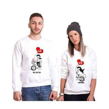 Tshirthane Love 2'li Sevgili Sweatshirt