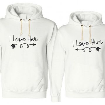 Tshirthane Love Her Love Him Sevgili Kombinleri Sweatshirt Kombini