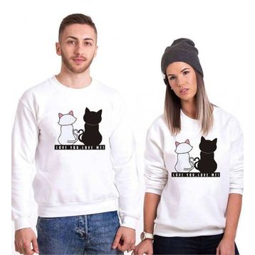 Tshirthane Love You Love Me 2'li Sevgili Sweatshirt