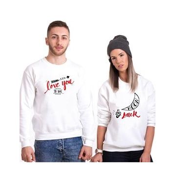 Tshirthane Love You To The Moon And Back 2'li Sevgili Sweatshirt