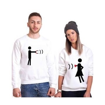 Tshirthane Magnet Heart 2'li Sevgili Sweatshirt