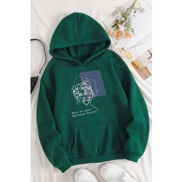 Tshirthane Minimal line drawing Baskılı Unisex Sweatshirt