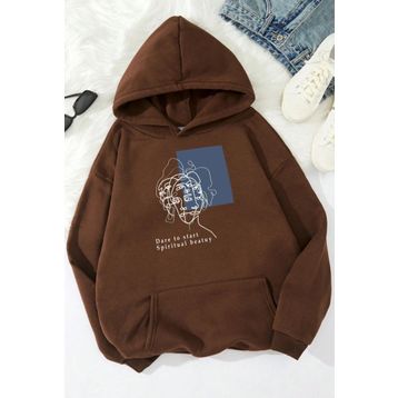 Tshirthane Minimal line drawing Baskılı Unisex Sweatshirt