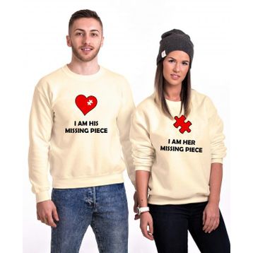 Tshirthane Missing Piece 2'li Sevgili Sweatshirt