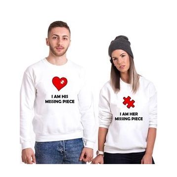 Tshirthane Missing Piece 2'li Sevgili Sweatshirt