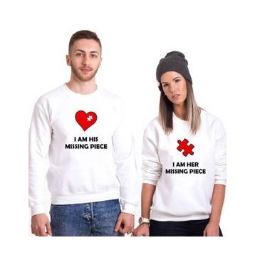 Tshirthane Missing Piece 2'li Sevgili Sweatshirt