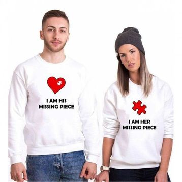 Tshirthane Missing Piece 2'li Sevgili Sweatshirt