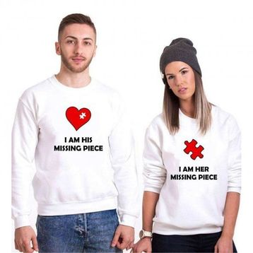 Tshirthane Missing Piece 2'li Sevgili Sweatshirt